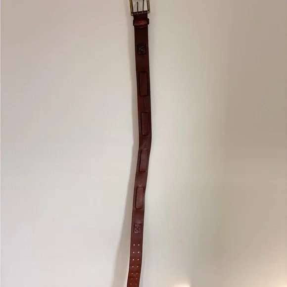 Vintage Ralph Lauren Genuine Brown Leather Belt with Solid Brass Buckle S/M - Picture 7 of 10